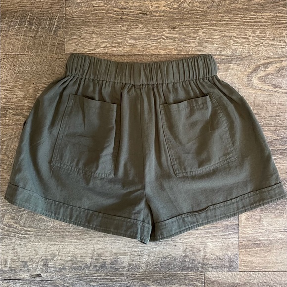 OLIVE Cotton Drawstring Shorts - Picture 3 of 8